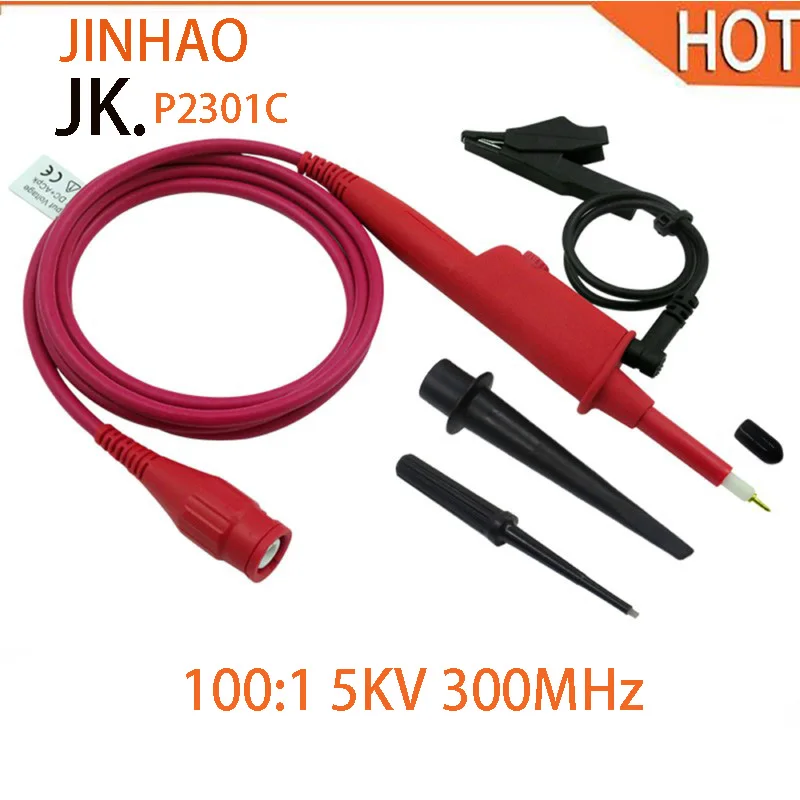 

Hantek P2301C 1PCS Oscilloscope Probe 100:1 High Voltage Withstand 5KV 300MHz For Oscilloscope Tektronix HP Worldwide