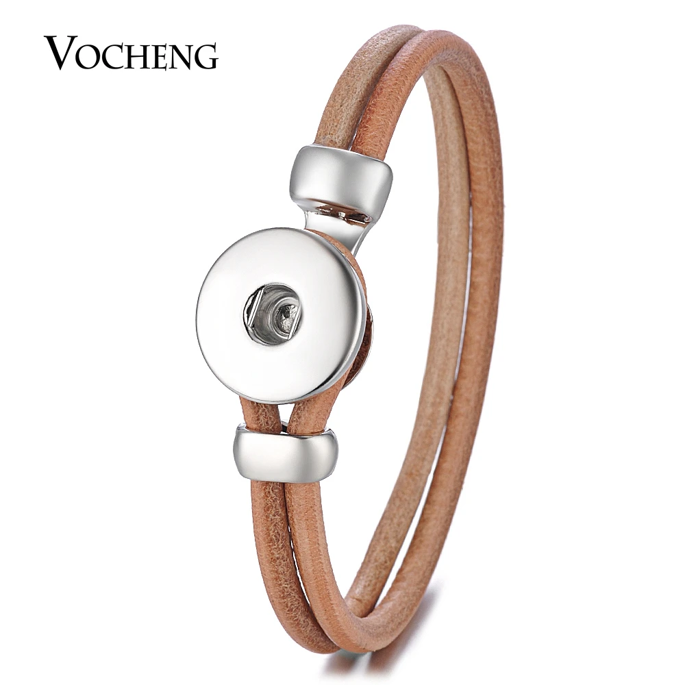 

20PCS/Lot Vocheng Ginger Snap Jewelry Double Leather Bracelet for Women Fit 18mm Button Charms NN-570*20