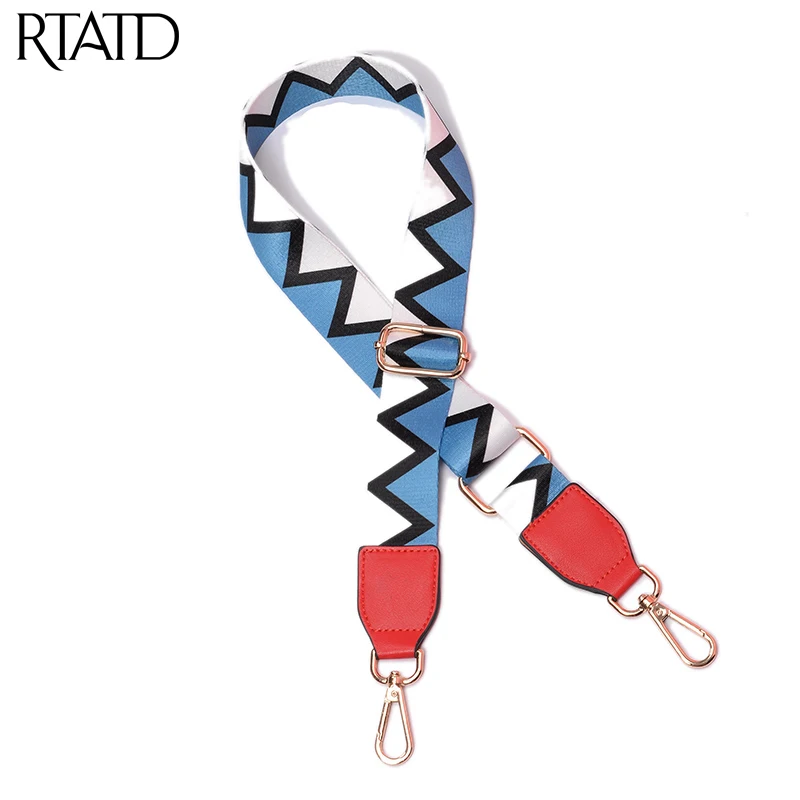 

New Handbags Strap Triangle Design National Gold Buckle Adjust Canvas Bag Straps Trendy Handle For Women Bag Belt Q0127