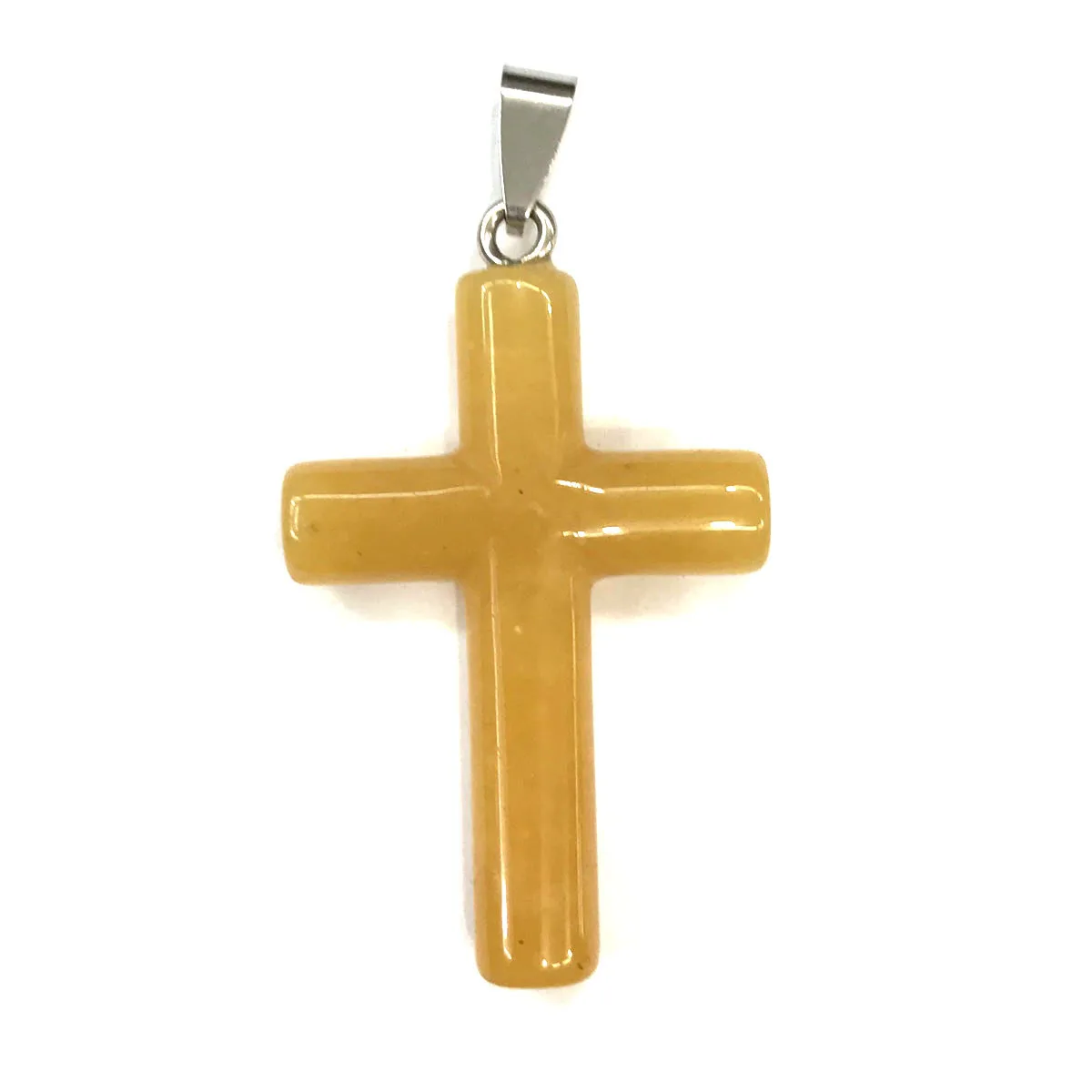 Подвески из натурального камня в форме Креста, хрустальные Агаты, ожерелье, подвеска для изготовления ювелирных изделий, хорошее качество, размер 28 мм x 44 мм - Окраска металла: Yellow Jade
