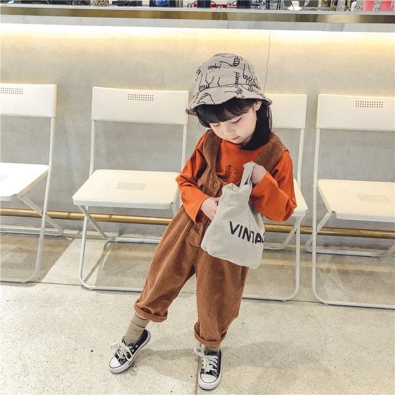 Hot selling autumn kids child 2018 clothes children overall pants for boys trousers girls corduroy pants jumpsuit for girls kids (24)