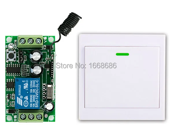 

New DC12V 1CH Wireless Remote Control Switch System Receiver +Wall Panel Remote Transmitter Sticky Remote Smart Home Switch