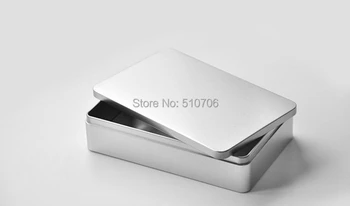 

Free Shipping+Wholesale big size plain silver color tin box rectangle storage box case,50pcs/lot