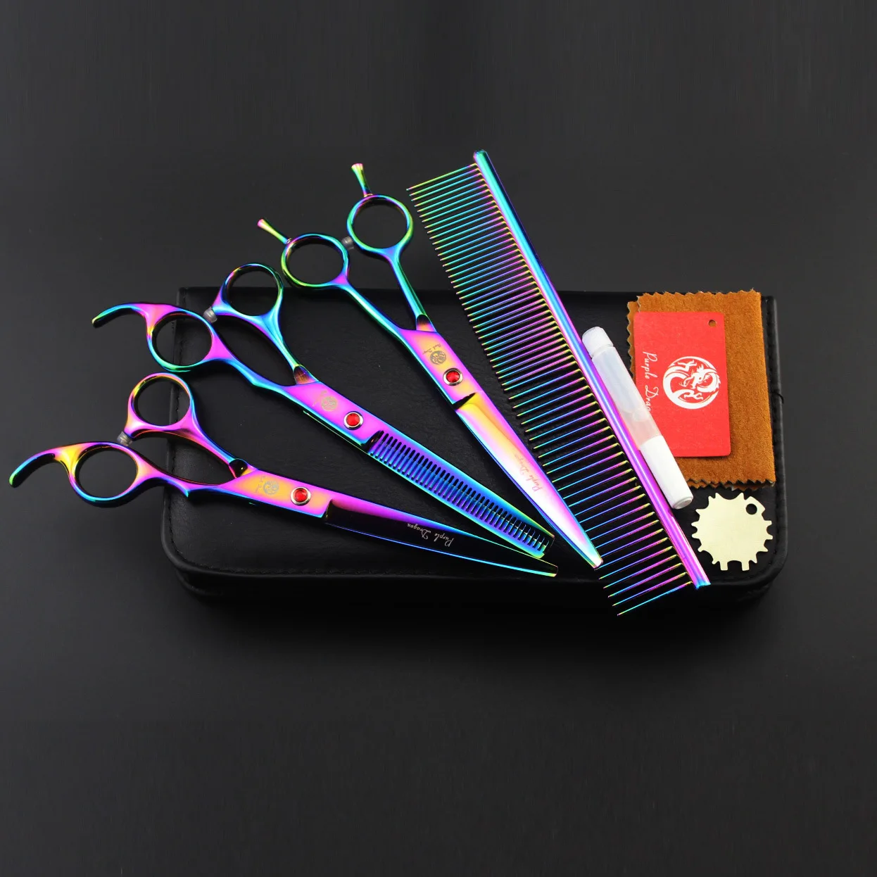 

Professional Pet scissors sets Straight Thinning Curved scissors sets 3PCS/package
