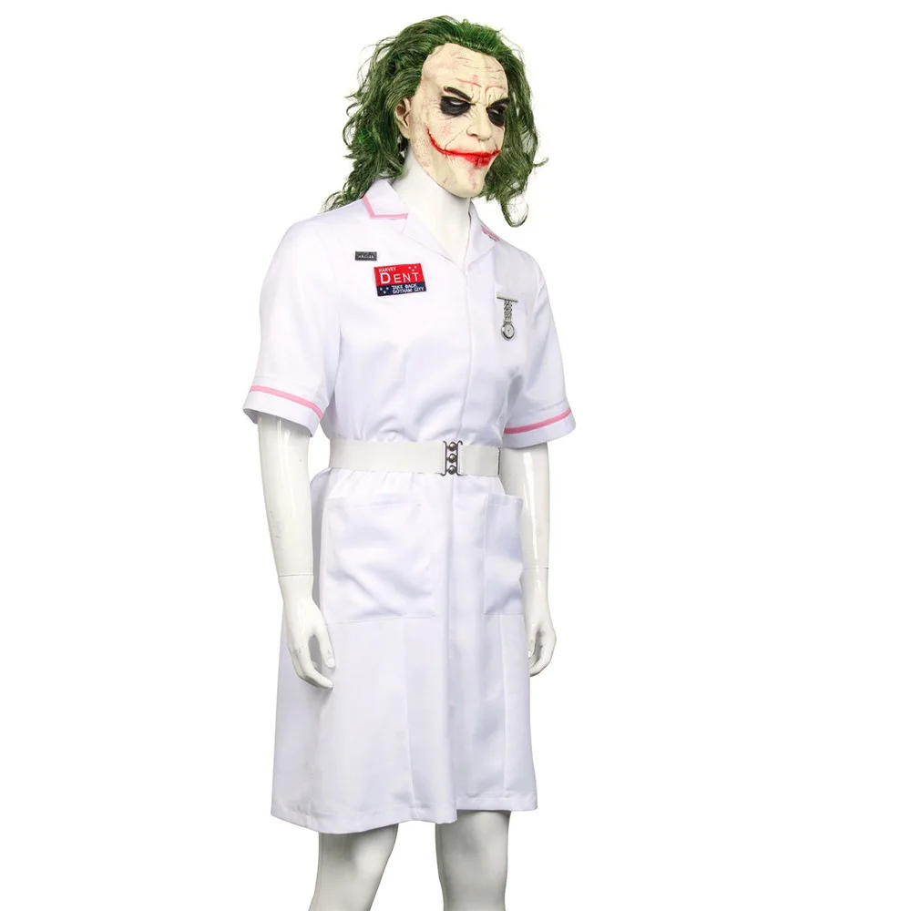 Takerlama страшный фильм Бэтмен Темный рыцарь Джокер платье медсестры форма Косплэй костюм на Хэллоуин наряд для вечеринки реквизит с маской