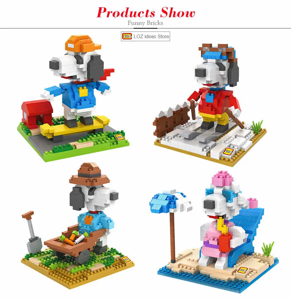 LOZ pixels блоки Алмазные Кирпичи мультяшная собака фигурки животных сборные игрушки Обучающие Праздничные рождественские детские игрушки