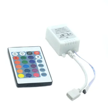 

24 Keys LED RGB Controller DC12V 6A IR Remote Controller for SMD 3528 5050 RGB LED Strip Lights for Indoor or Outdoor Decoration