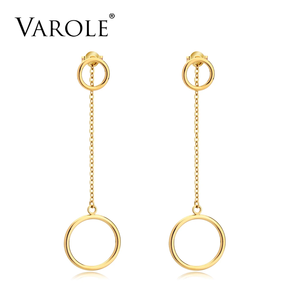 VAROLE длинные свисающие серьги для женщин ювелирное изделие золота Цвет