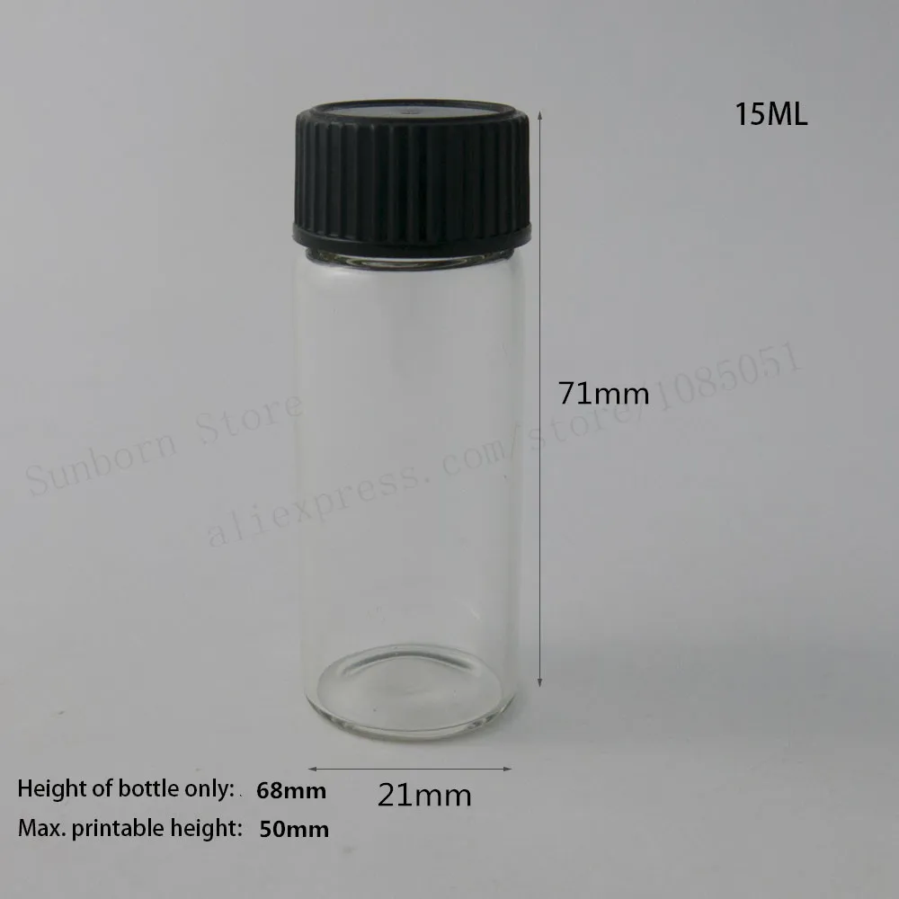 Акция! 30X15 мл пустая маленькая Стекло флакон с Пластик винт Кепки 15cc 1/2oz Прозрачный Стекло E бутылка жидкости для электронных сигарет