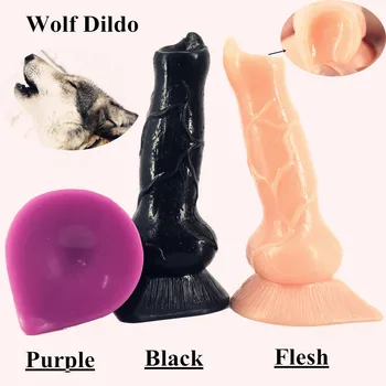 New Design animal wolf dildo canine dildo realistic penis dog dick artificial anal plug adult masturbation sex toys for women 1