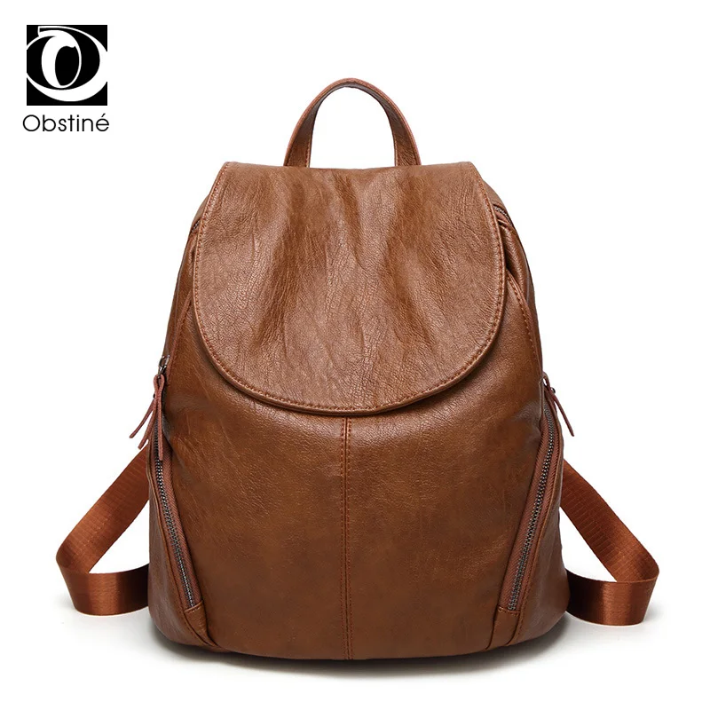 

Women Vintage Backpacks High Quality PU Leather Backpack for Teenage Girls Casual Female School Shoulder Bags Women's Daypack