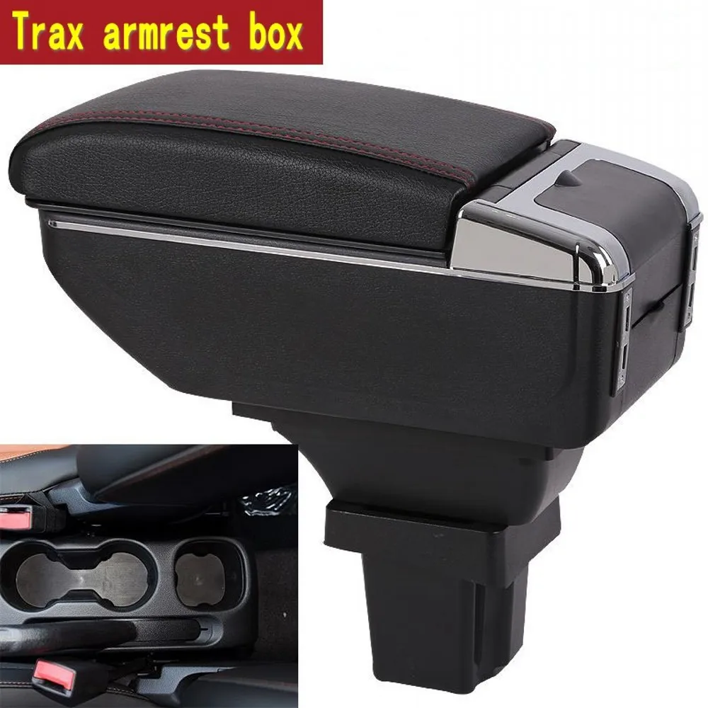 

For Chevrolet Trax armrest box central Store content box with cup holder ashtray USB Trax armrests box