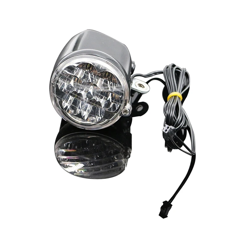 Perfect 36V Electric Bicycle Headlight Bike Connector 200cm Wire MTB Road Bike Front Lamp on Front Fork Motorcycle Ebike LED Light Velo 0