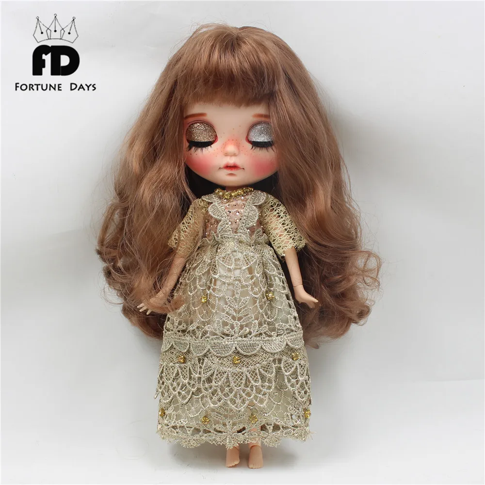 Blyth кукла ледяной шарнир тело Золотое благородное платье красивая одежда игрушка