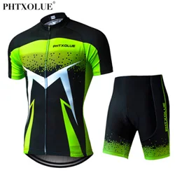 Phtxolue, летняя мужская одежда для велоспорта с коротким рукавом, дышащая майка для велоспорта, комплект одежды для горного велосипеда, одежда для велоспорта