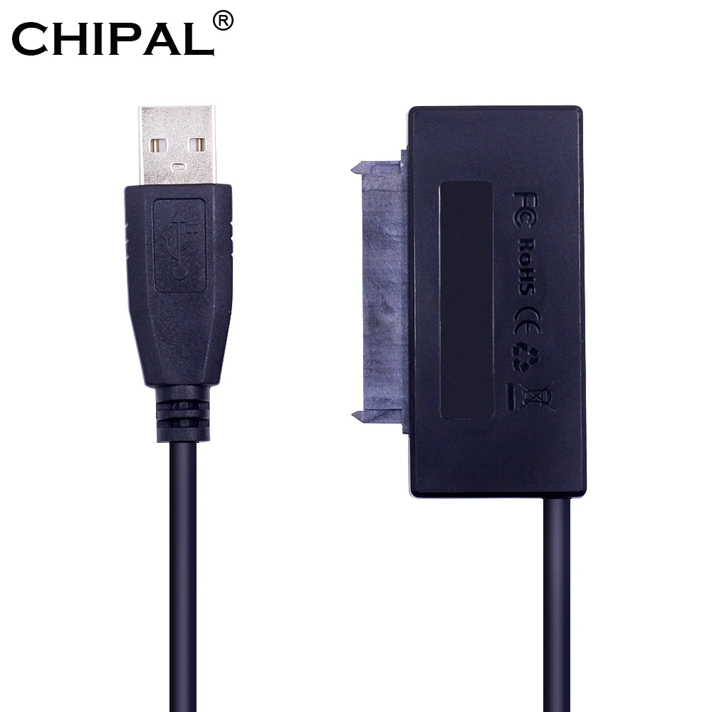 

CHIPAL Dual LED USB 2.0 to SATA III 7+15 22Pin Cable Adapter USB 2.0 22 Pin SATA 3.0 Converter for 2.5'' HDD SSD Hard Disk Drive