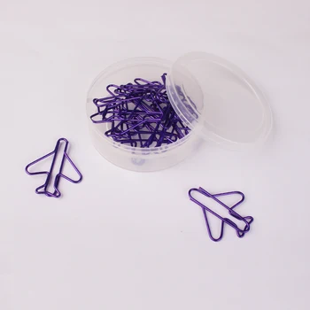 

Purple Aircraft Shaped paper clips Cute Clips Metal plane paper Clip School Office Accessories Cute Paperclips Cute Stationery