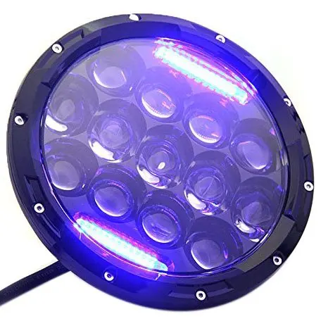 

1pcs 75W LED Headlights bulb halo LED Projector Driving Lamps Motorcycle H4 H13 With Blue DRL for Harley Davidson