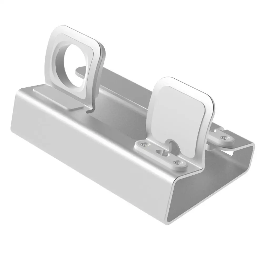 3 в 1 зарядная док-станция держатель для Iphone X XR MAX 8 7 6 5 алюминиевая зарядная подставка Док-станция для Apple watch Airpods - Цвет: Silver-No cable