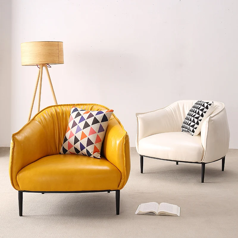 Us 257 9 Louis Fashion Cafe Chair Nordic Single Leather Sofa Bedroom Leisure Living Room Coffeedesigner Modern Minimalist American Style In Cafe