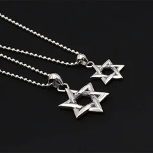Solid Silver 925 Star David Pendant For Neckalce Men Women Vintage Punk Style 100 Real 925