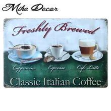 [Mike86] классической итальянской коробка с надписью Coffee знак искусство картина из металла кафе украшения AA-296 заказ смешивания 20*30 см
