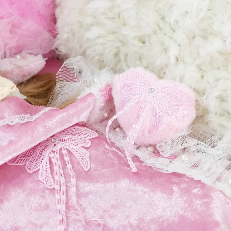 1/6 кукольный домик миниатюрная розовая мягкая кровать kawaii мебель игрушка для кукол bjd кукла 33 см имитационная кровать ролевые игры игрушки подарки для девочек