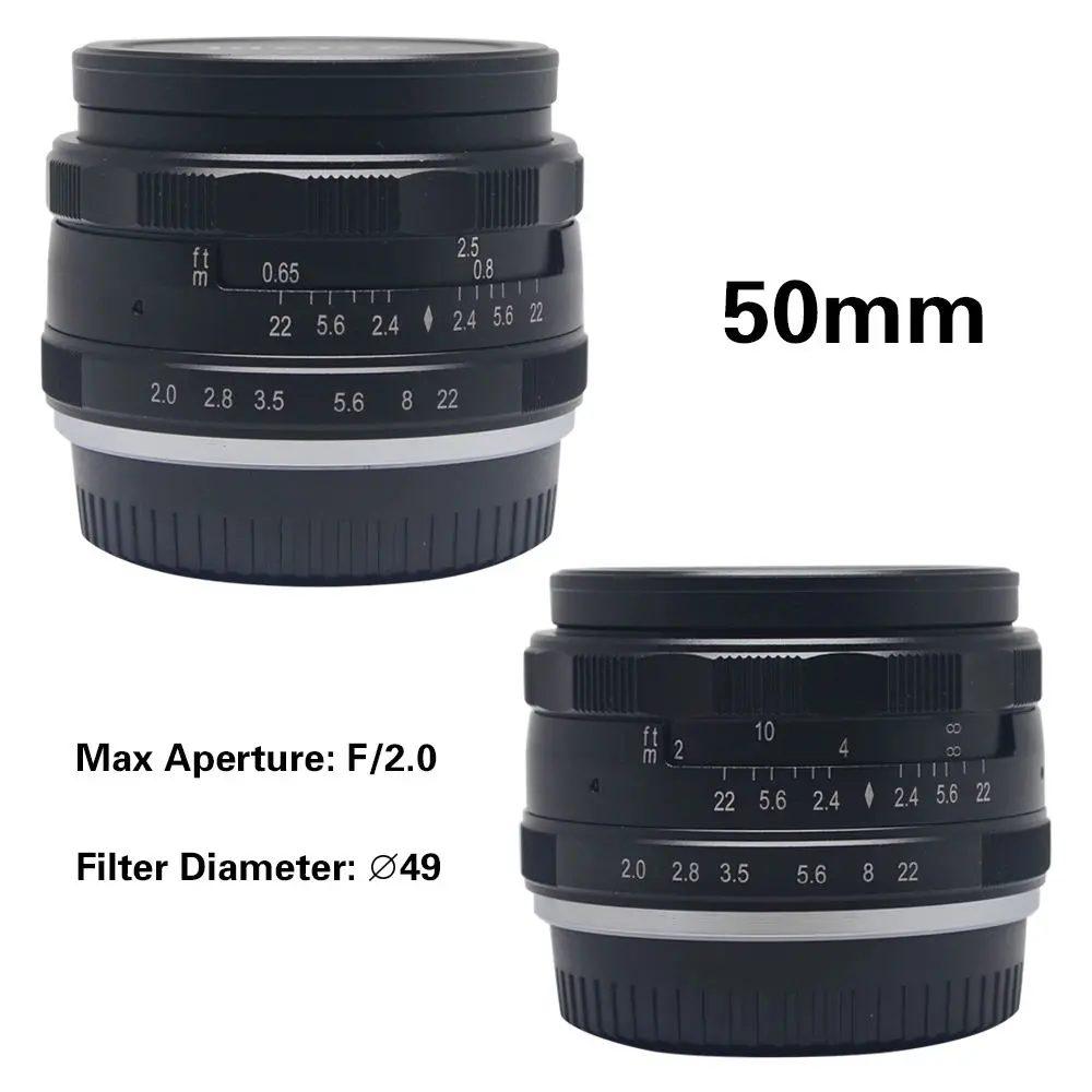 

50mm F2.0 Aperture Manual Focus Lens APS-C for Fujifilm X-A1 X-A2 X-E1 X-E2 X-E2S X-M1 X-T1 X-T10 X- Pro1 X-Pro2 camera