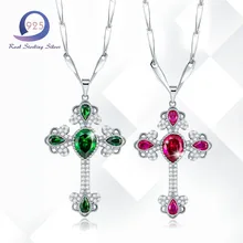 Merthus каплевидный крест женская мода кулон с S925 стерлингового серебра ожерелье цепочка 45 см