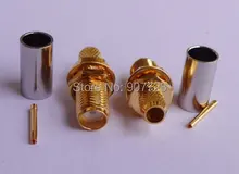 10pc SMA Female Nut Bulkhead Crimp RF Connector For RG58 RG142 LMR195 RG400 Cable
