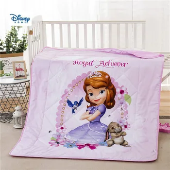 

Disney sofia princess 3d bed line for girl quilted bedspread 100% cotton soft blanket nursery child Mechanical Wash summer quilt