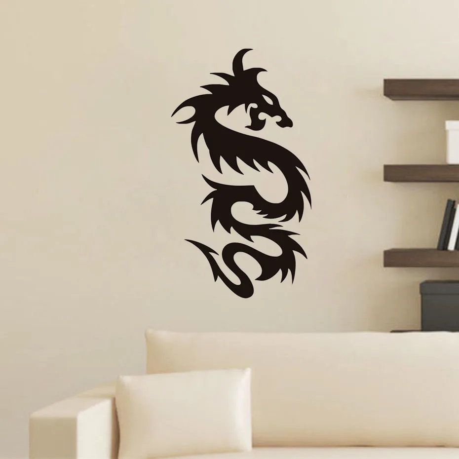 DCTOP New Design Dragon Silhouette Wall Stickers For Living Room Animal