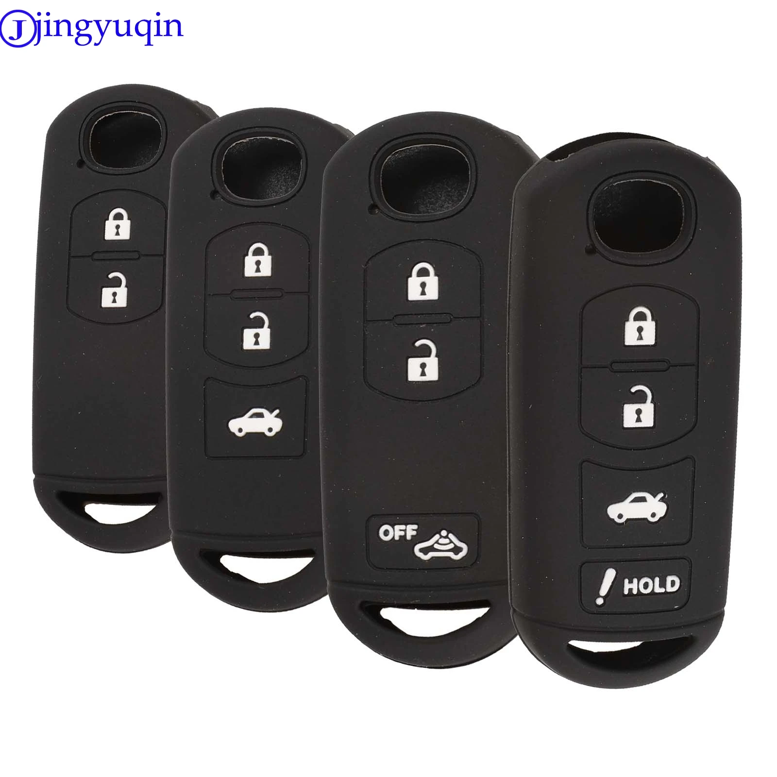 

jingyuqin Remote Key Silicone Cover Case For MAZDA 2 3 5 6 CX-3 CX-5 CX-7 CX-9 Speed Miata MX5 Shell Jacket Protector 2 3 4 B