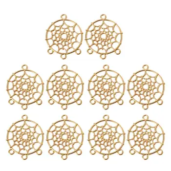 

10Pcs Gold Dreamcatcher Metal Pendants Hanger Jewelry Making DIY Findings