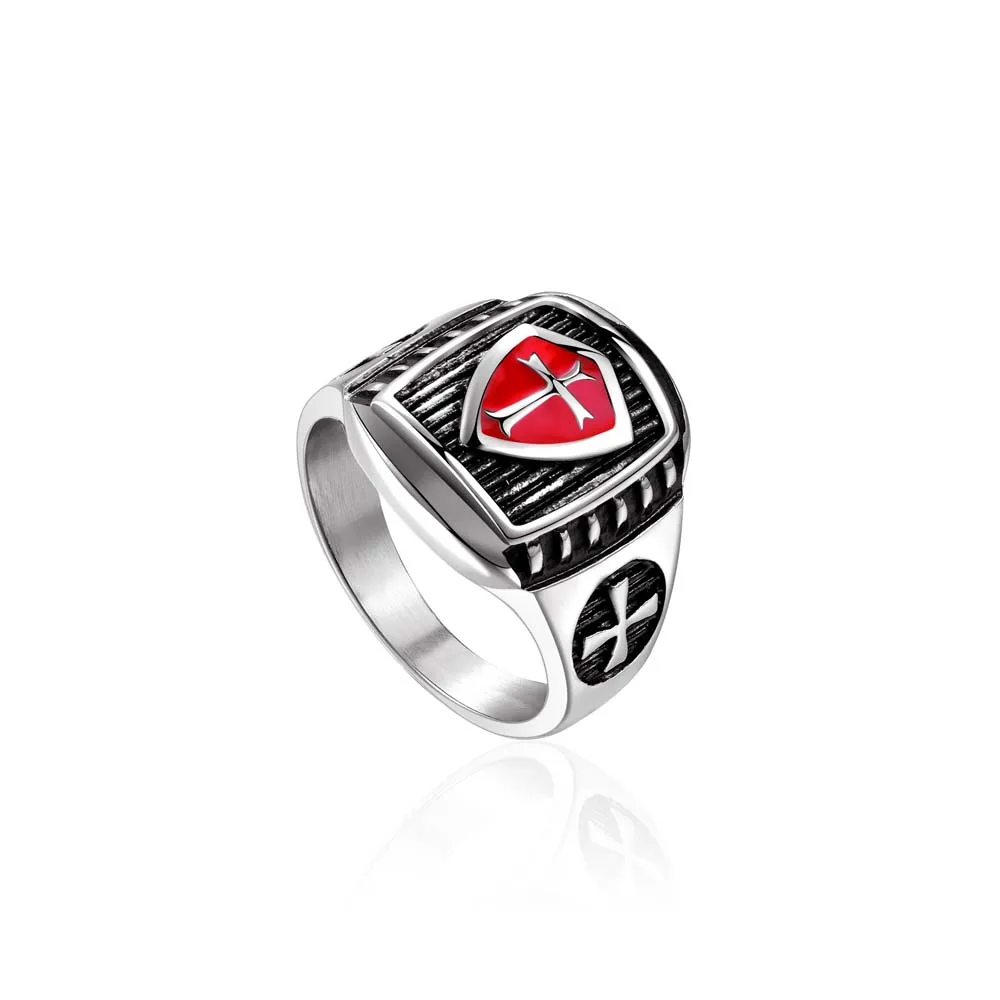 2018 Stainless Steel 316  Knights Templar Ring Cross  jewelry gift