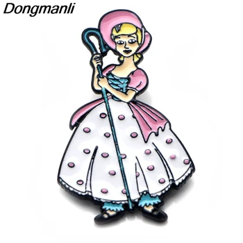 

P3863 Wholesale 20pcs/lot Fashion Bo Peep Cute Metal Enamel Brooches and Pins Collection Lapel Pin Backpack Badge Collar Jewelry