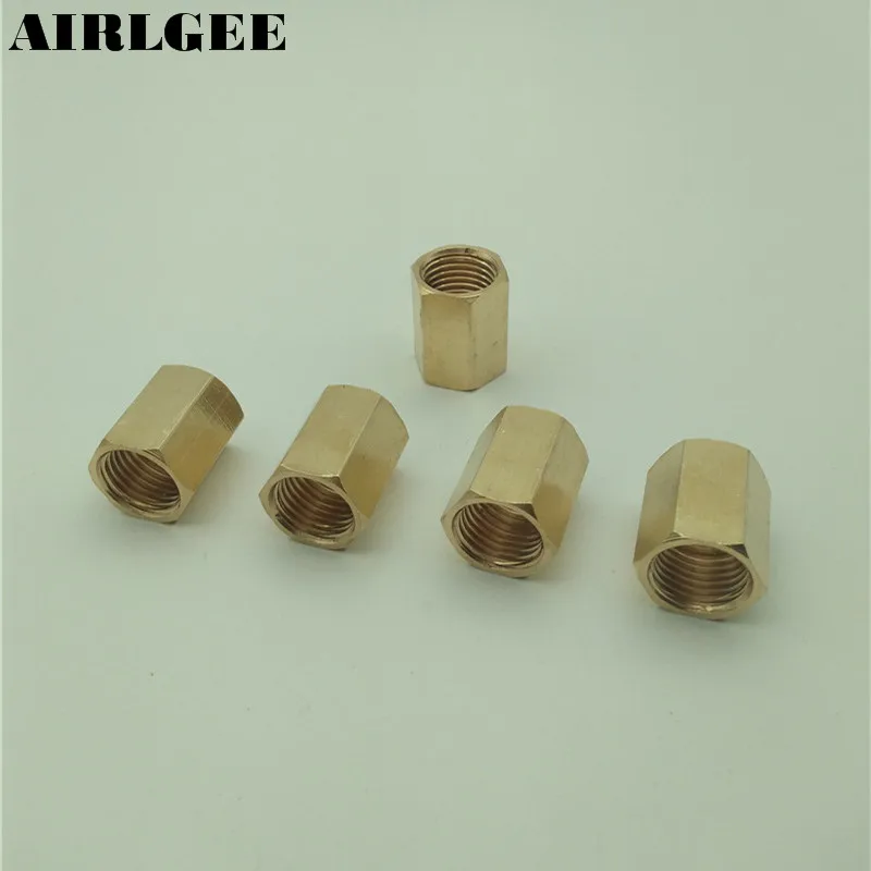 

5pcs 1/4PT Female Thread Hex Straight Pneumatic Connector Joint Adapter