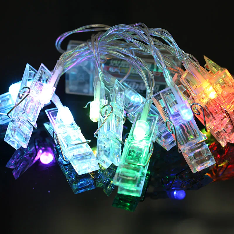 

LED Christmas Holiday LED Light Party Home Garden Led Clip String Lights Fairy Lights 10 Led Bulbs Holiday Lighting