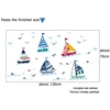 Cartoon Sailboat with sea view Wall Sticker for kids rooms Home Decoration Glass window Background Mural Decals poster stickers ► Photo 3/6