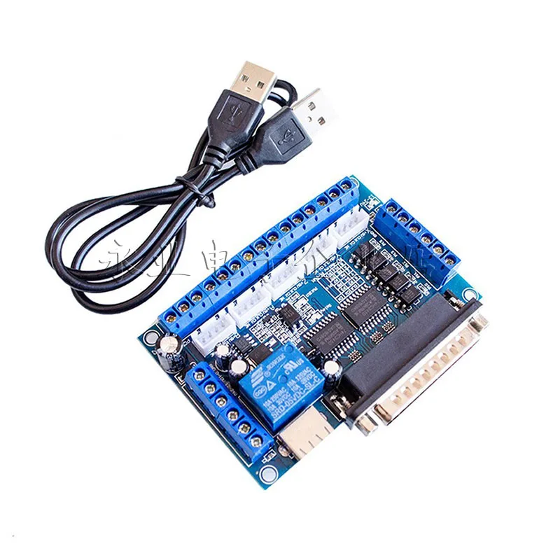 

MACH3 engraving machine interface board 5 axis Stepper motor driver CNC with optocoupler isolation and USB line