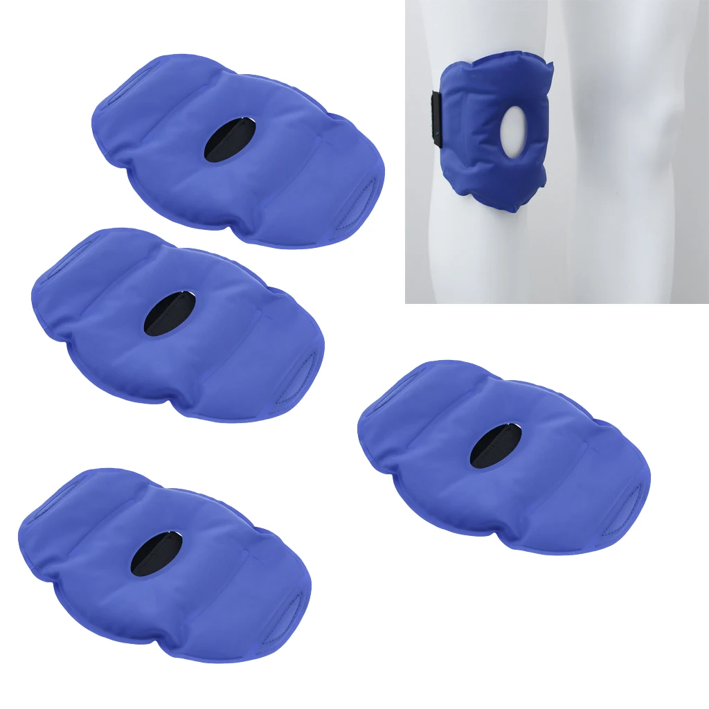 4 Pieces Knee Hot Pack Wrap Gel Ice Bag Cold Knee Brace With Strap Injury Swelling