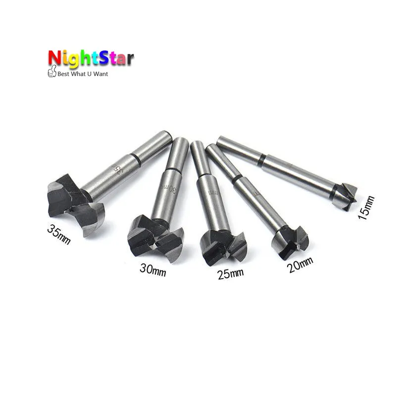 

5pcs Hand Tools New YG8 Forstner Auger Drill Bit Woodworking Hole Saw Wooden Wood Cutter Dia 15 20 25 30 35mm