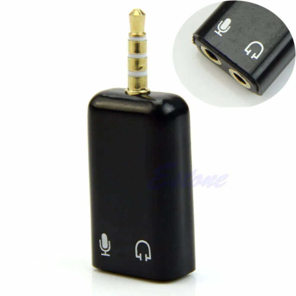 

3.5mm Male To 2 Female Splitter Stereo AUX Audio Earphone Mic Adapter Connector