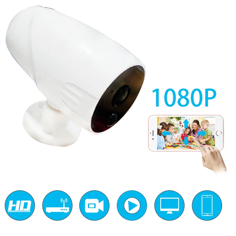 Беспроводная водонепроницаемая IP-камера Saful с Wi-Fi 6000 мАч 1080P | Безопасность и
