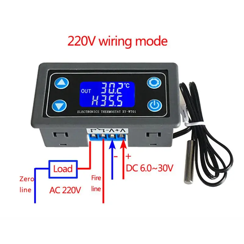 XY-WT01 Temperature Controller Digital LED Display Heating/Cooling Regulator Thermostat Switch