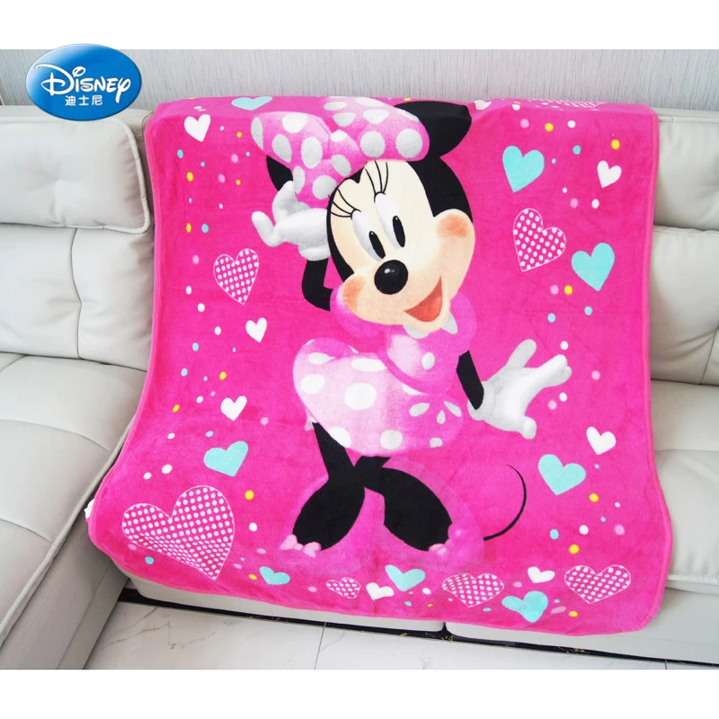 Pаспродажа Disney ярко розовый прекрасный Минни Мышь мягкие фланелевые Одеяло бросить для маленьких девочек детей на кровать диван 117X152 см подарок для де...
