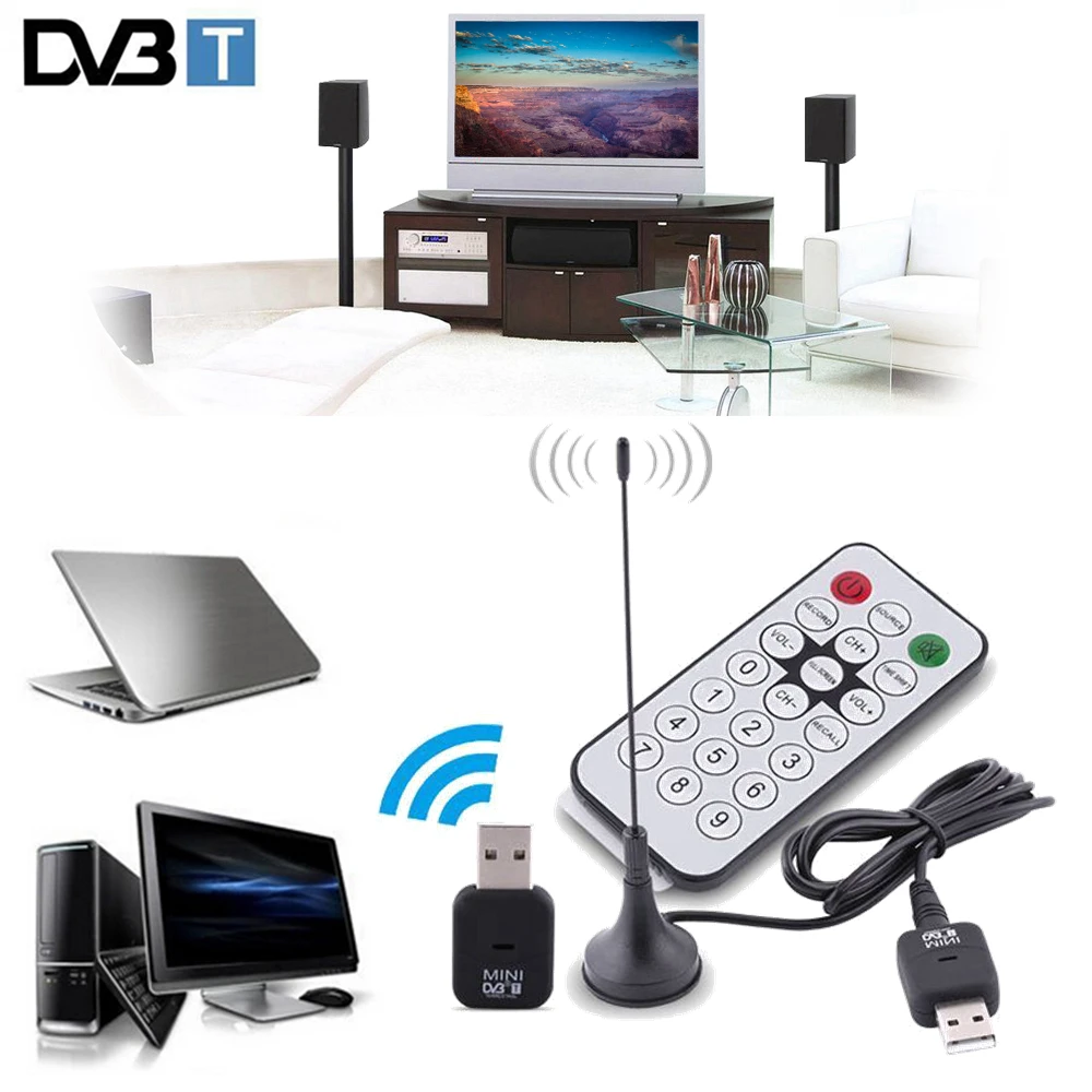 Мини-usb 2,0 цифровой DVB-T SDR+ DAB+ FM hdtv тюнер ТВ Антенна Dongle Стик видео вещания запись SDR Antena приемник DVBT
