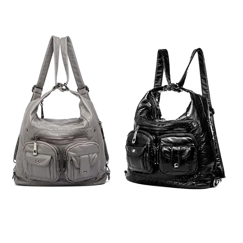 

Soft PU Leather Women Shoulder Bag Crossbody Hobo Backpack Daypack Satchel Top Handle Bags