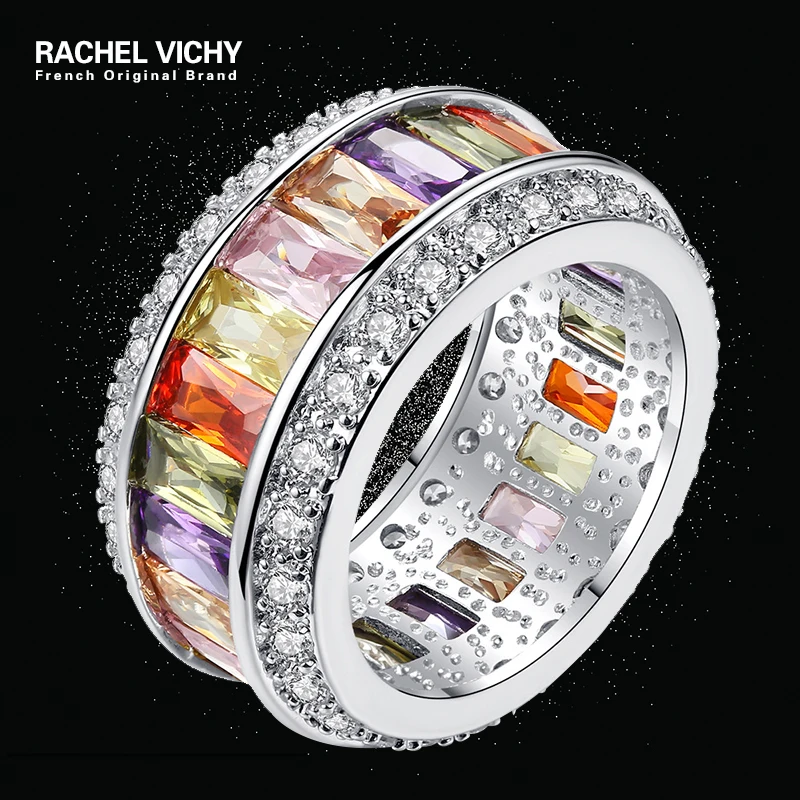 Женское кольцо с фианитом RACHEL vichi разноцветное из фианита AAA опт и розница размер