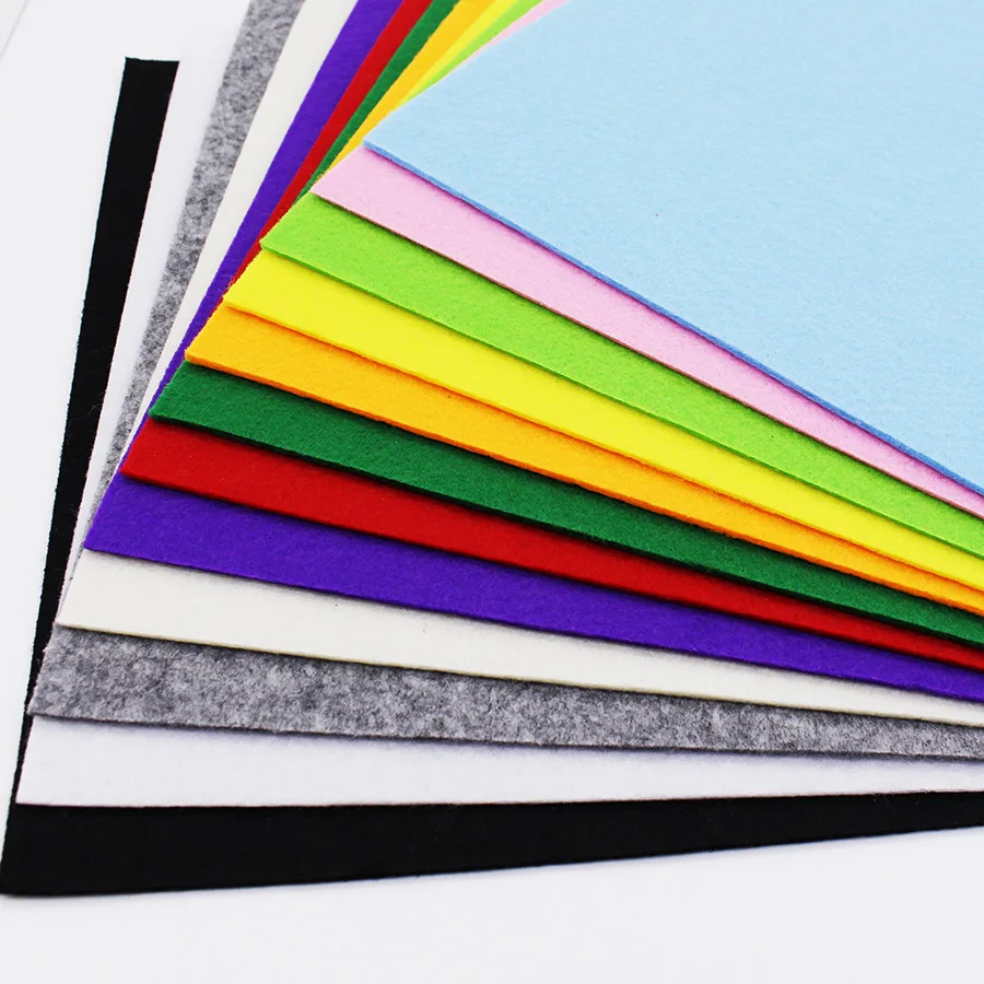 

CMCYILING 12 Pcs/lot 30*30cm Felt Fabric 3 MM Thickness Patchwork Polyester Cloth For DIY Felt Crafts